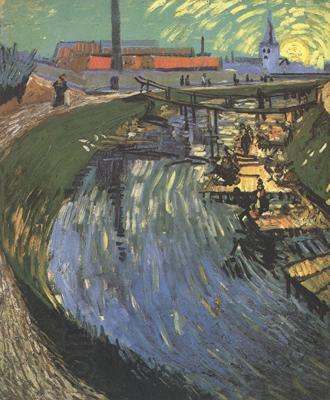 Vincent Van Gogh The Roubine du Roi Canal wtih Washerwomen (nn04) oil painting picture